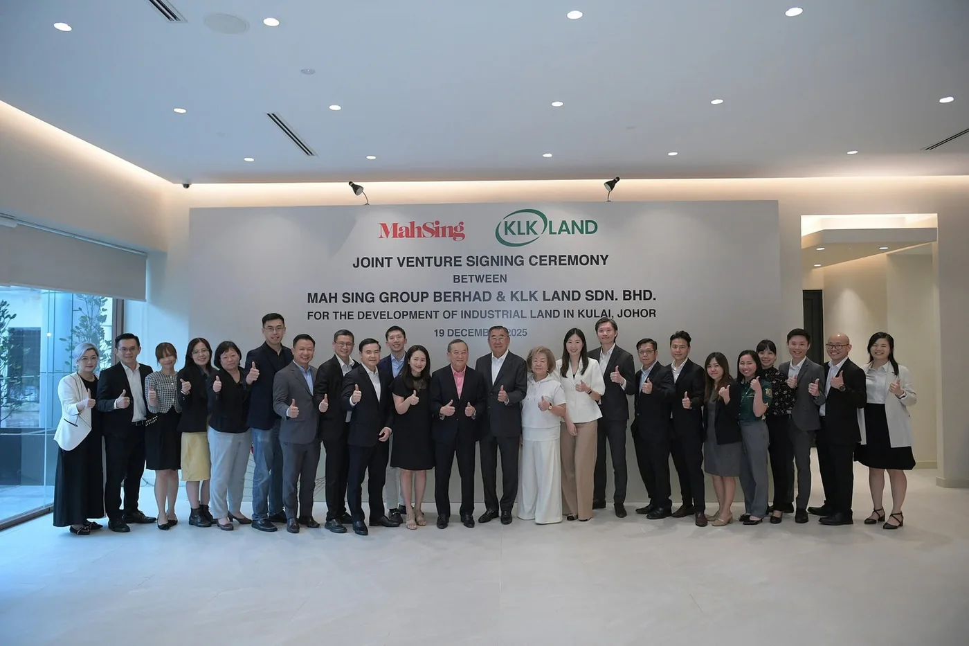 Mah Sing Group Berhad and KLK Land joint venture signing ceremony for the development of industrial land in Kulai, Johor